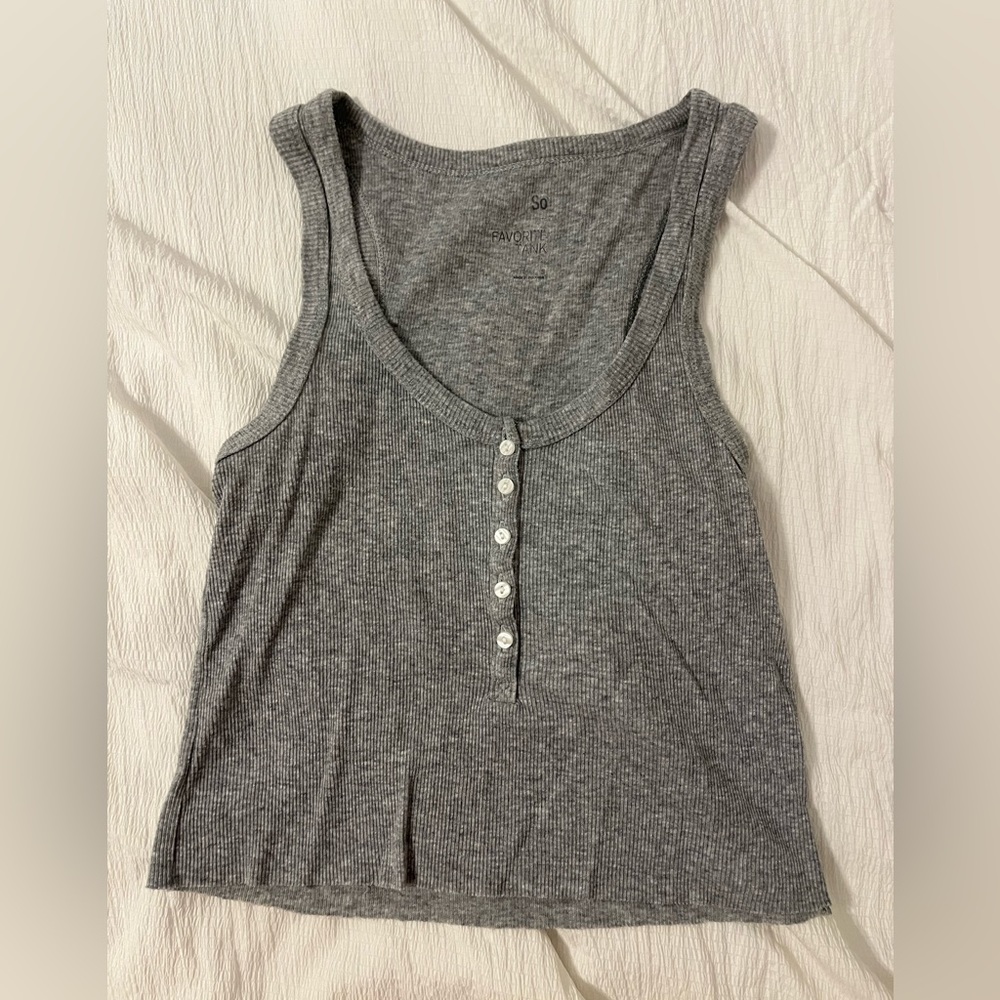 Grey Soft Ribbed Tank